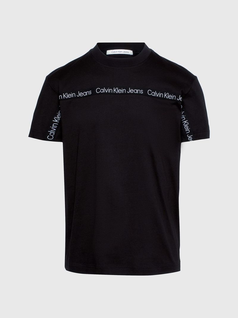 T-shirt-con-cinta-en-contraste-con-logo