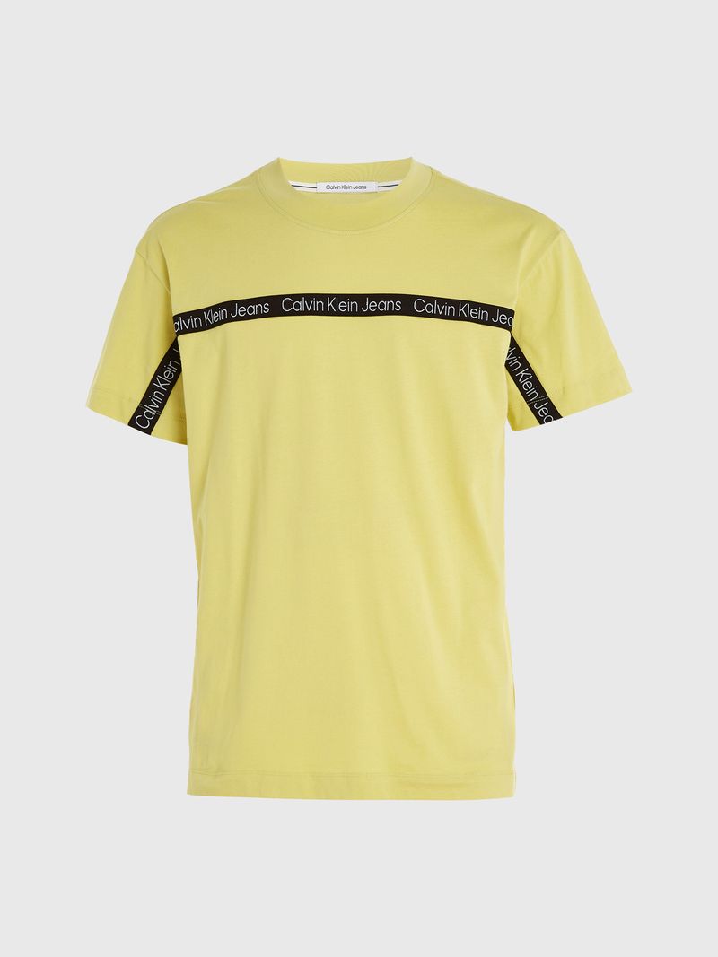 T-shirt-con-cinta-en-contraste-con-logo