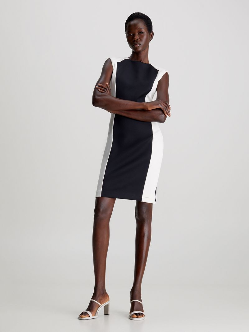 Vestido-slim-color-block-de-neopreno